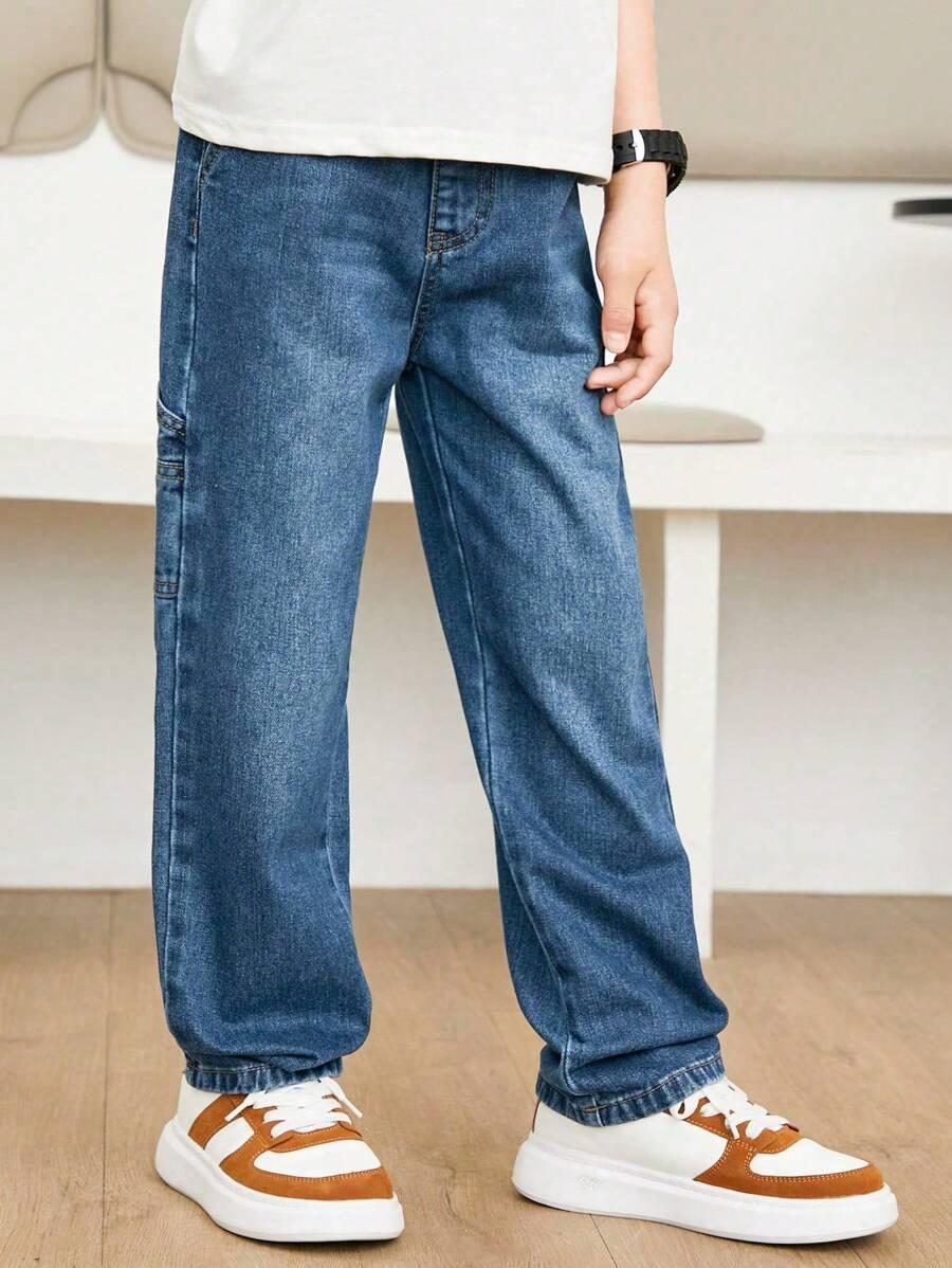 SHEIN NIEBIESKIE SPODNIE JEANSOWE S06__152-158