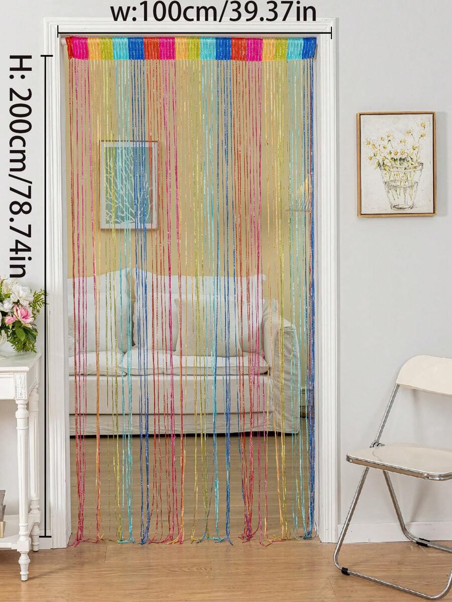 SHEIN ZŁOTA ZASŁONKA FRĘDZLE 1-SZT S07__100X200CM