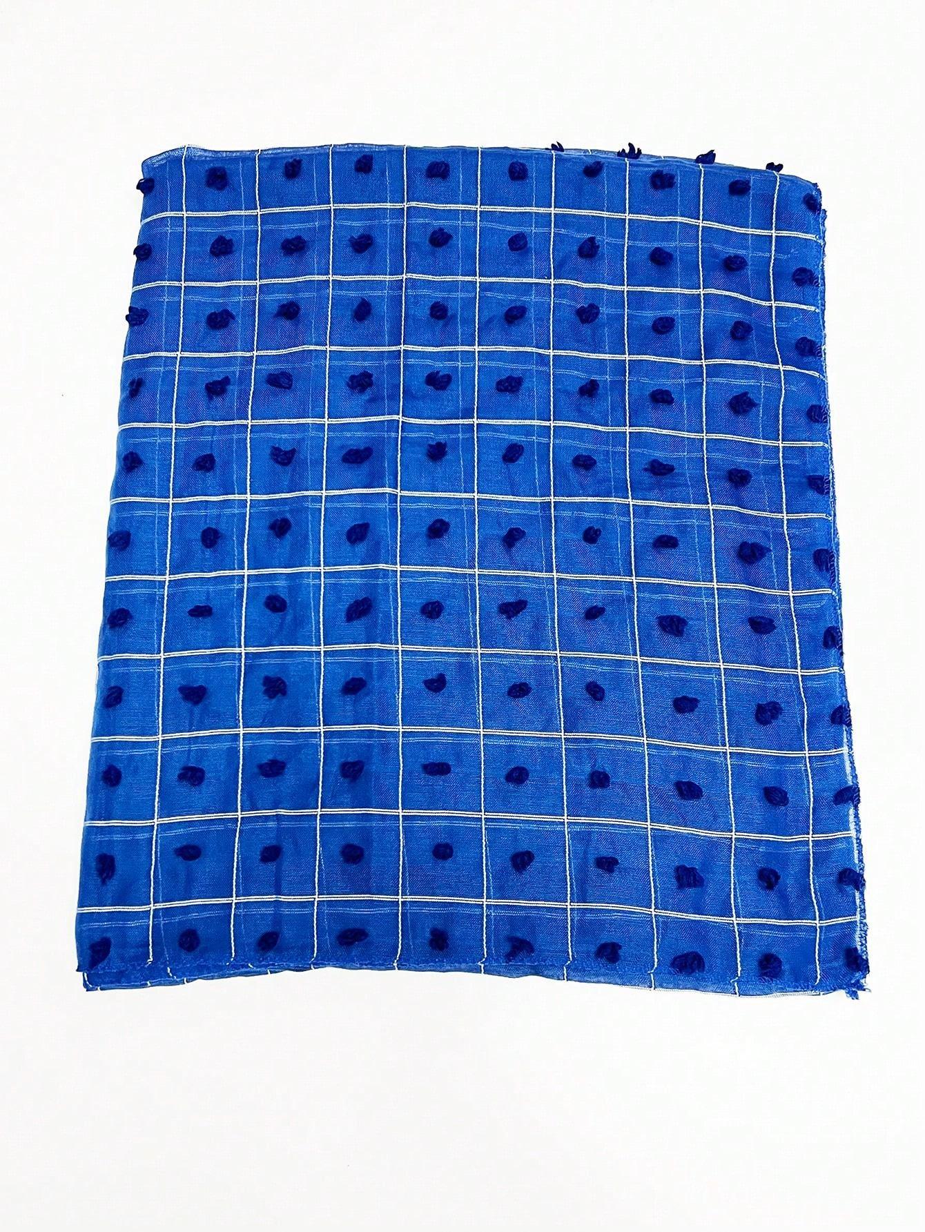 SHEIN NIEBIESKA CHUSTA W KRATĘ S07_