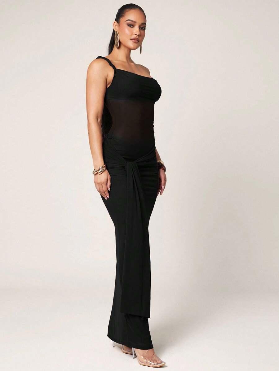 SHEIN CZARNA MAXI SUKIENKA S06__S
