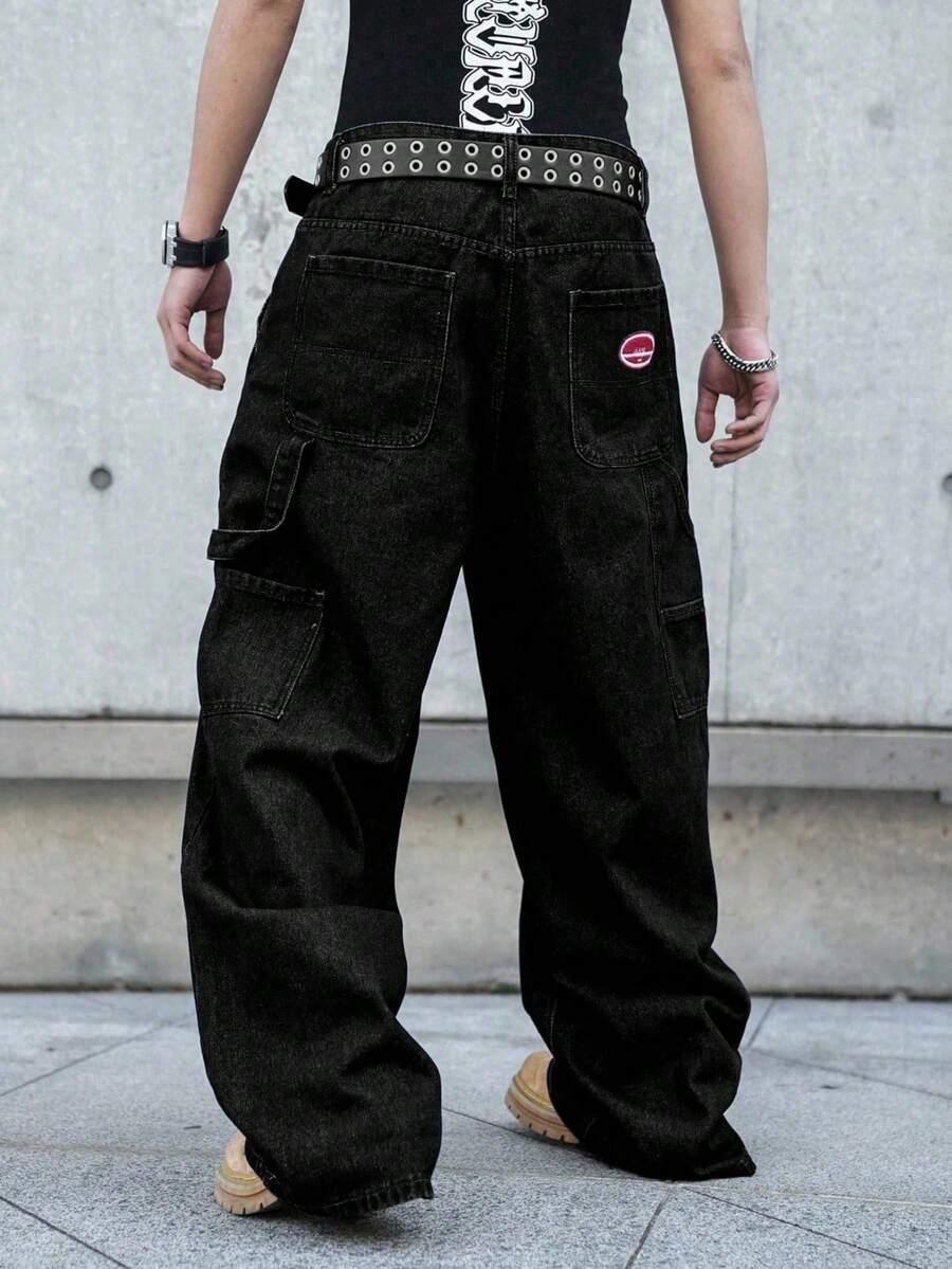 MANFINITY CZARNE SPODNIE JEANS S06__48