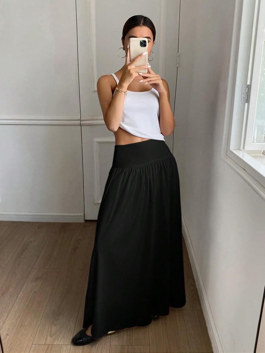 SHEIN CZARNA MAXI SPÓDNICA