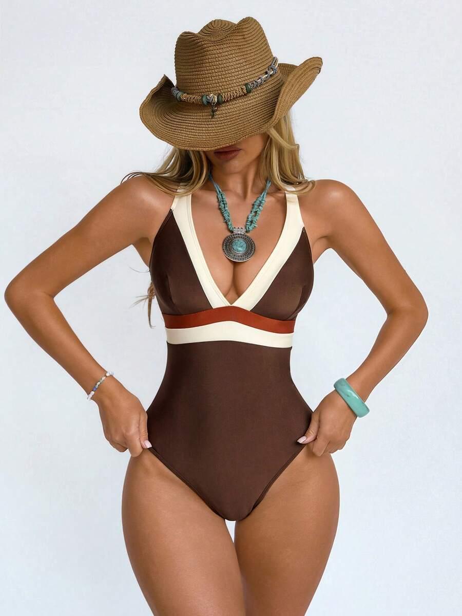 SHEIN JEDNOCZĘŚCIOWY STRÓJ KĄPIELOWY S09__L