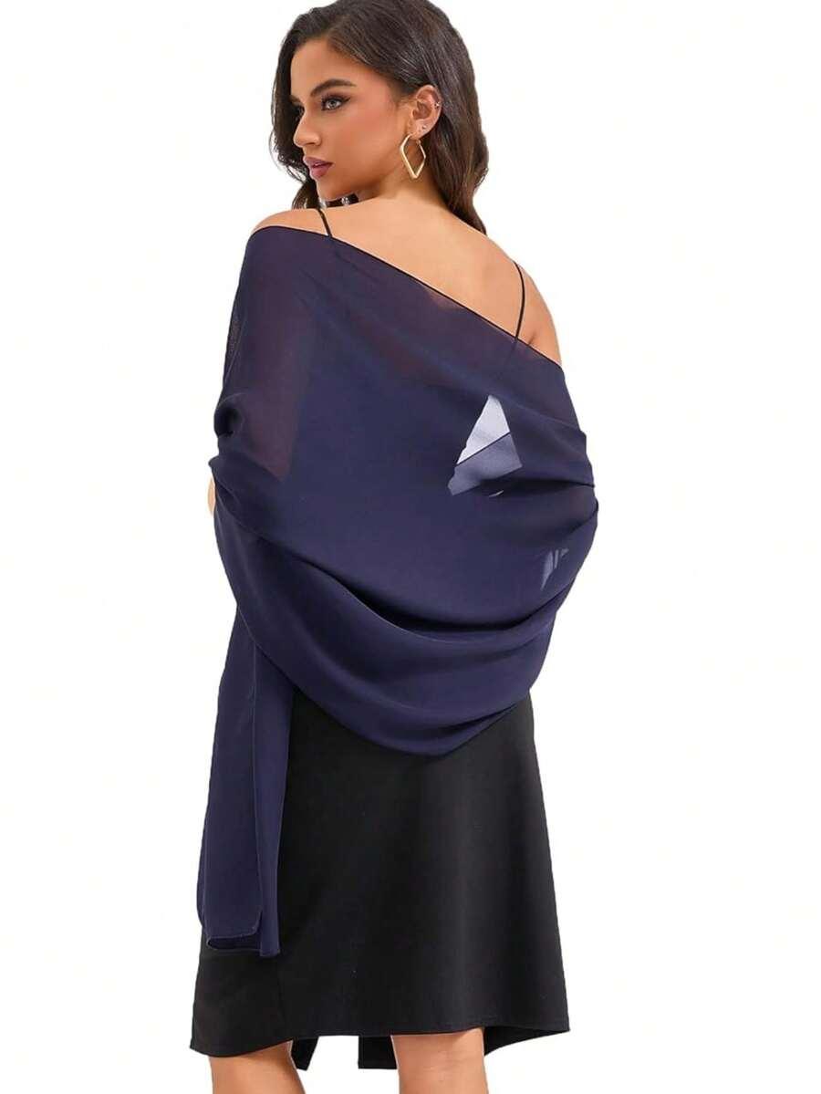 SHEIN GRANATOWA CHUSTA CASUAL S07