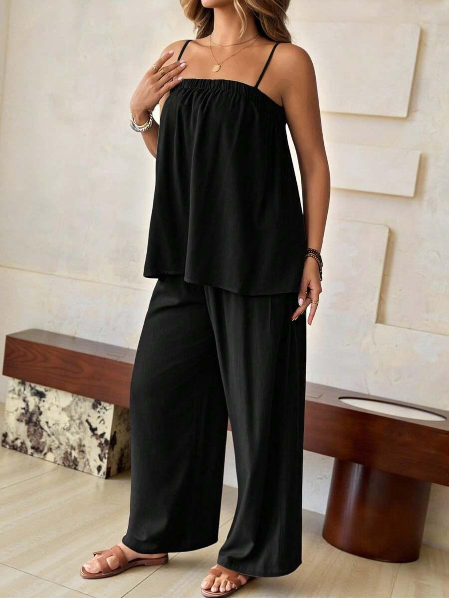 SHEIN CZARNE SPODNIE PROSTA NOGAWKA CASUAL PK01__46