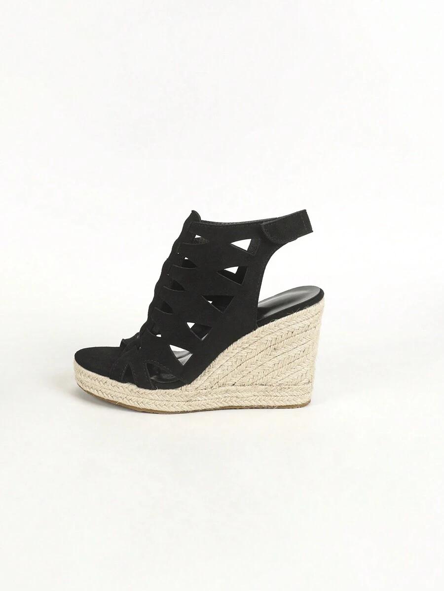 SHEIN CZARNE SANDAŁY NA KOTURNIE S06__41