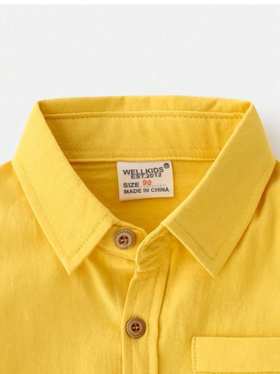 SHEIN ŻÓŁTA KOSZULA Z DŁUGIM RĘKAWEM S06__92/98