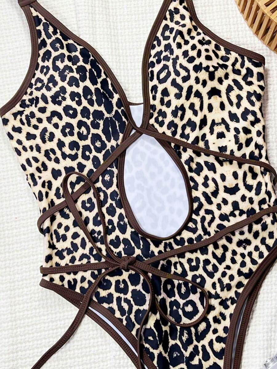 SHEIN JEDNOCZĘŚCIOWY STRÓJ KĄPIELOWY ANIMAL PRINT S09__L
