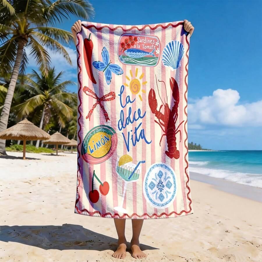 SHEIN RĘCZNIK PLAŻOWY PRINT S07__180X200CM