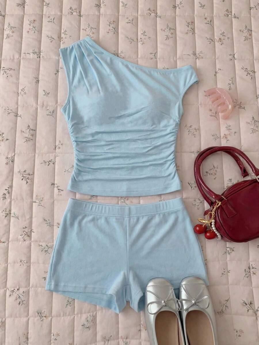 SHEIN ASYMETRYCZNA BLUZKA BEZ RĘKAWÓW S09__L