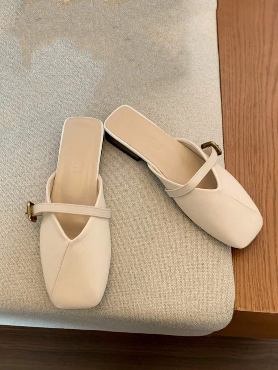 SHEIN BEŻOWE KLAPKI CASUAL S06__39