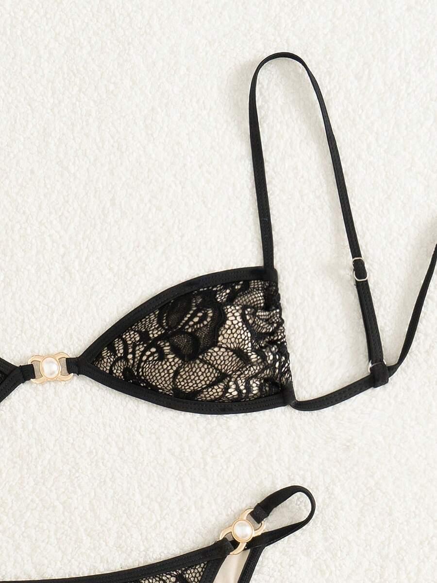 SHEIN DWUCZĘŚCIOWY STRÓJ KĄPIELOWY KORONKA S09__S