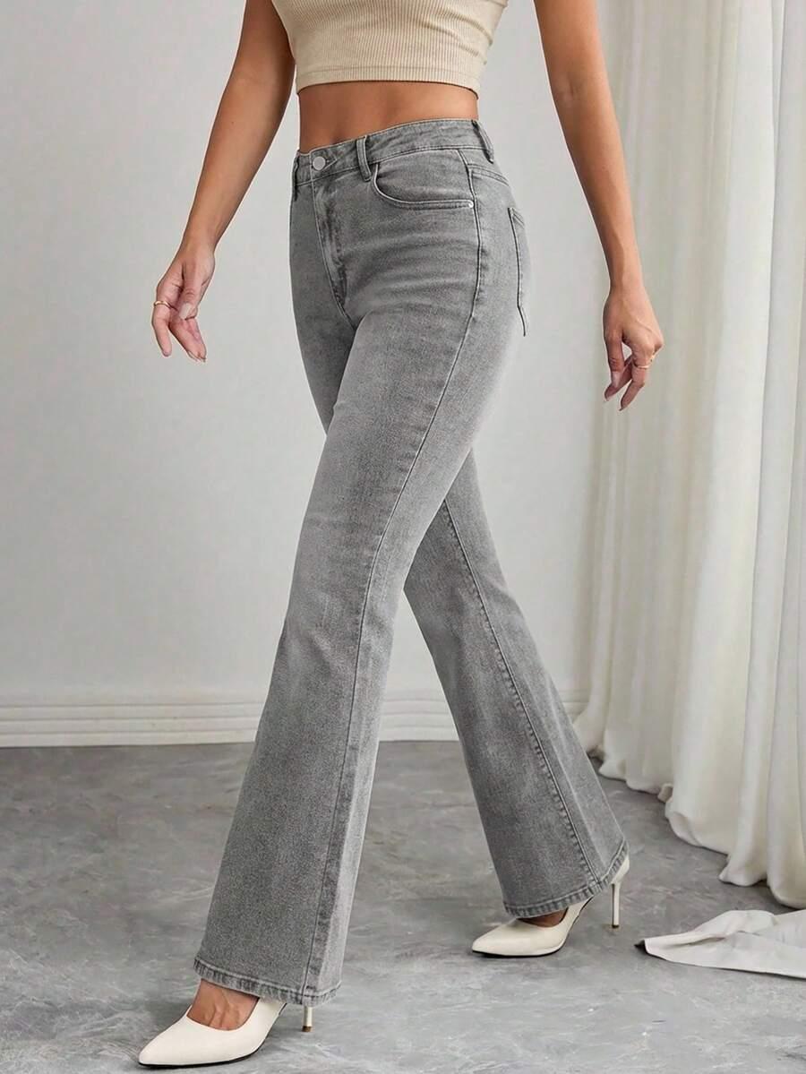 SHEIN SZARE JEANSY DZWONY S06__52