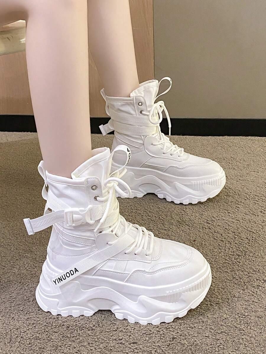 SHEIN BIAŁE BOTKI IMITACJA SKÓRY W01__37,5