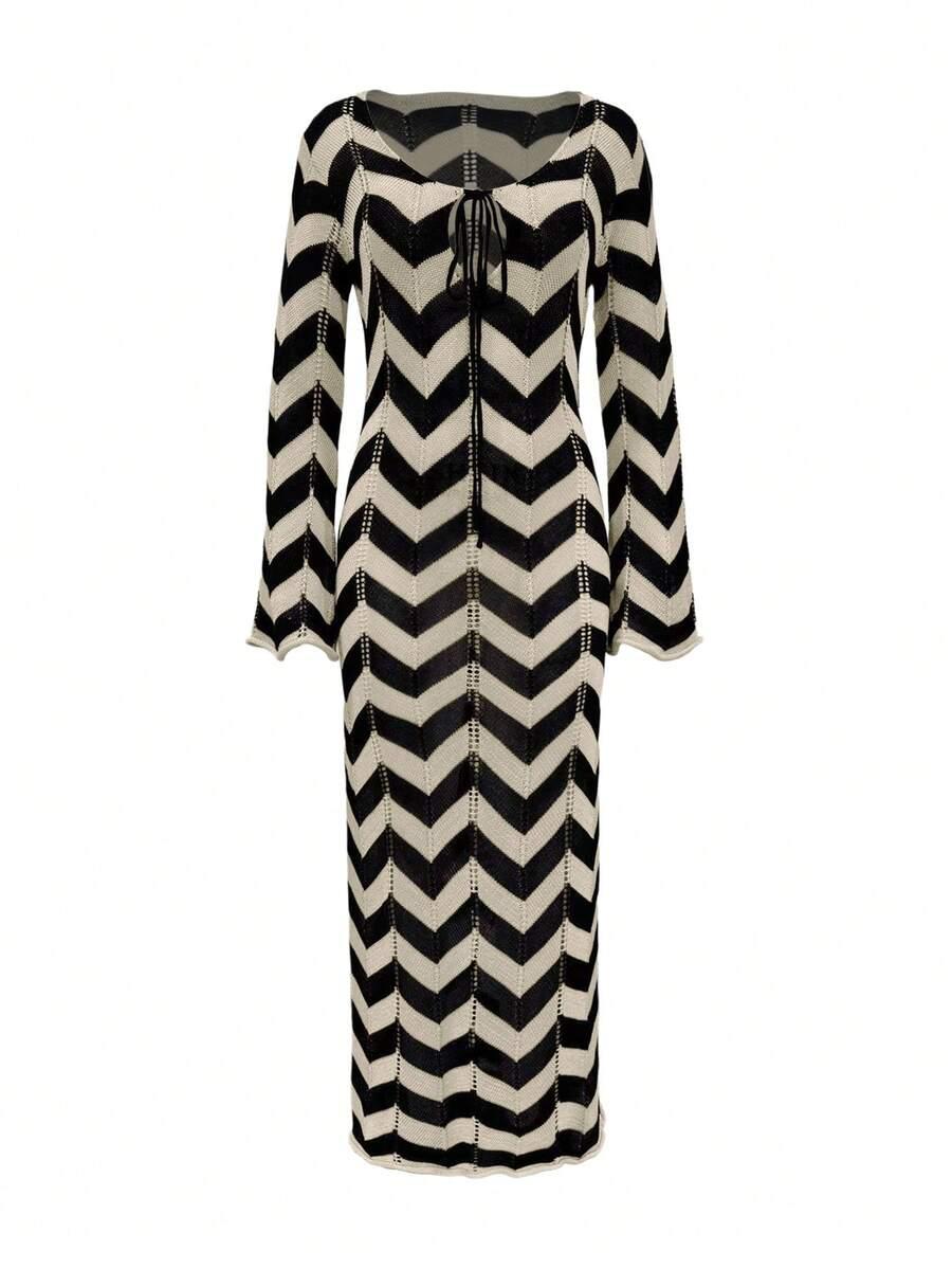 SHEIN DZIANINOWA MAXI SUKIENKA WZÓR S06__M