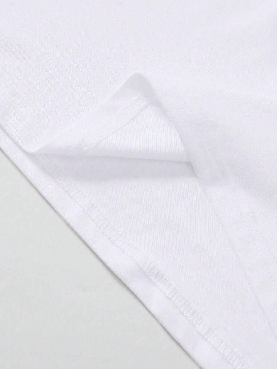 SHEIN T-SHIRT OKRĄGŁY DEKOLT NADRUK S06__S