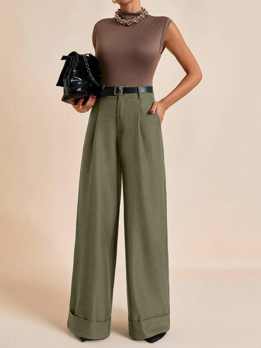 SHEIN ZIELONE SPODNIE CASUAL S06__M