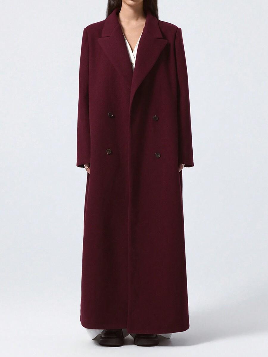 SHEIN BORDOWY KLASYCZNY PŁASZCZ W01__M