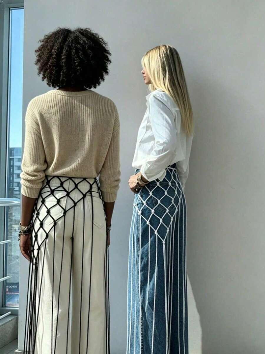 SHEIN BIAŁA SPÓDNICA OZDOBA S07__110X48
