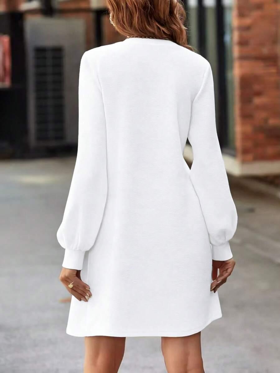 SHEIN BIAŁA MINI SUKIENKA DŁUGI RĘKAW S06__XL