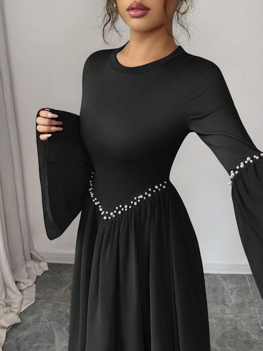 ELENZGA CZARNA MAXI SUKIENKA ZDOBIENIE S06__S
