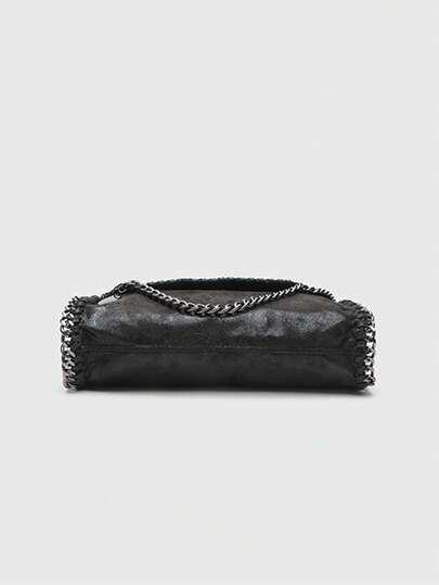 SHEIN MAŁA CZARNA TOREBKA ŁAŃCUSZEK POŁYSK PK01__28X18