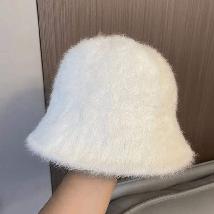SHEIN BEŻOWA CZAPKA IMITACJA FUTRA W01__54/56