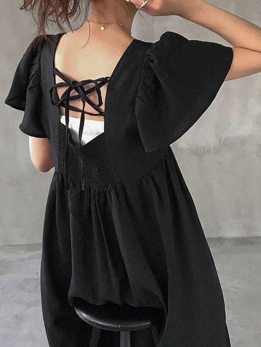 FRIFUL CZARNA MAXI SUKIENKA S06__L