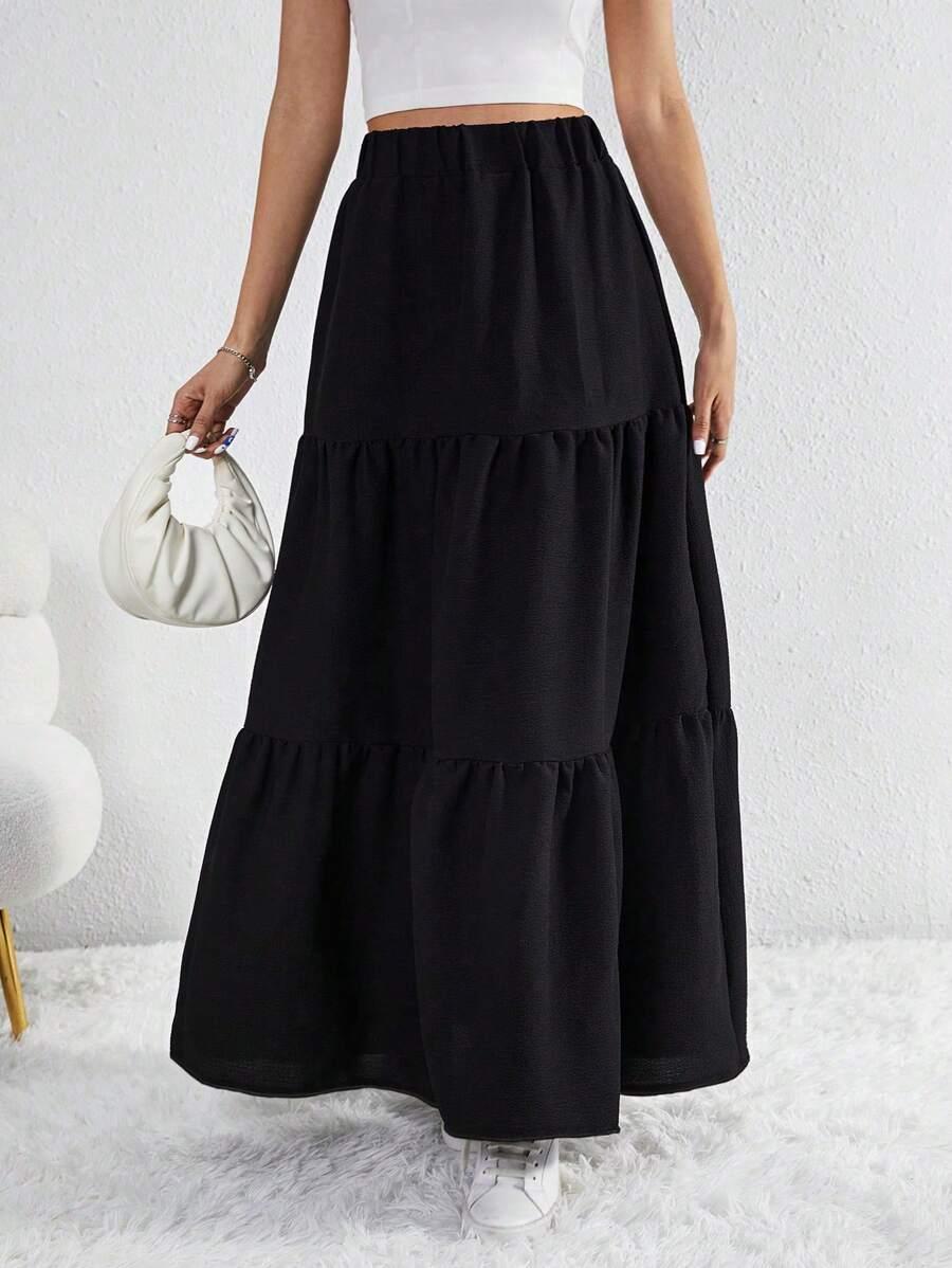 SHEIN CZARNA MAXI SPÓDNICA S06__XL