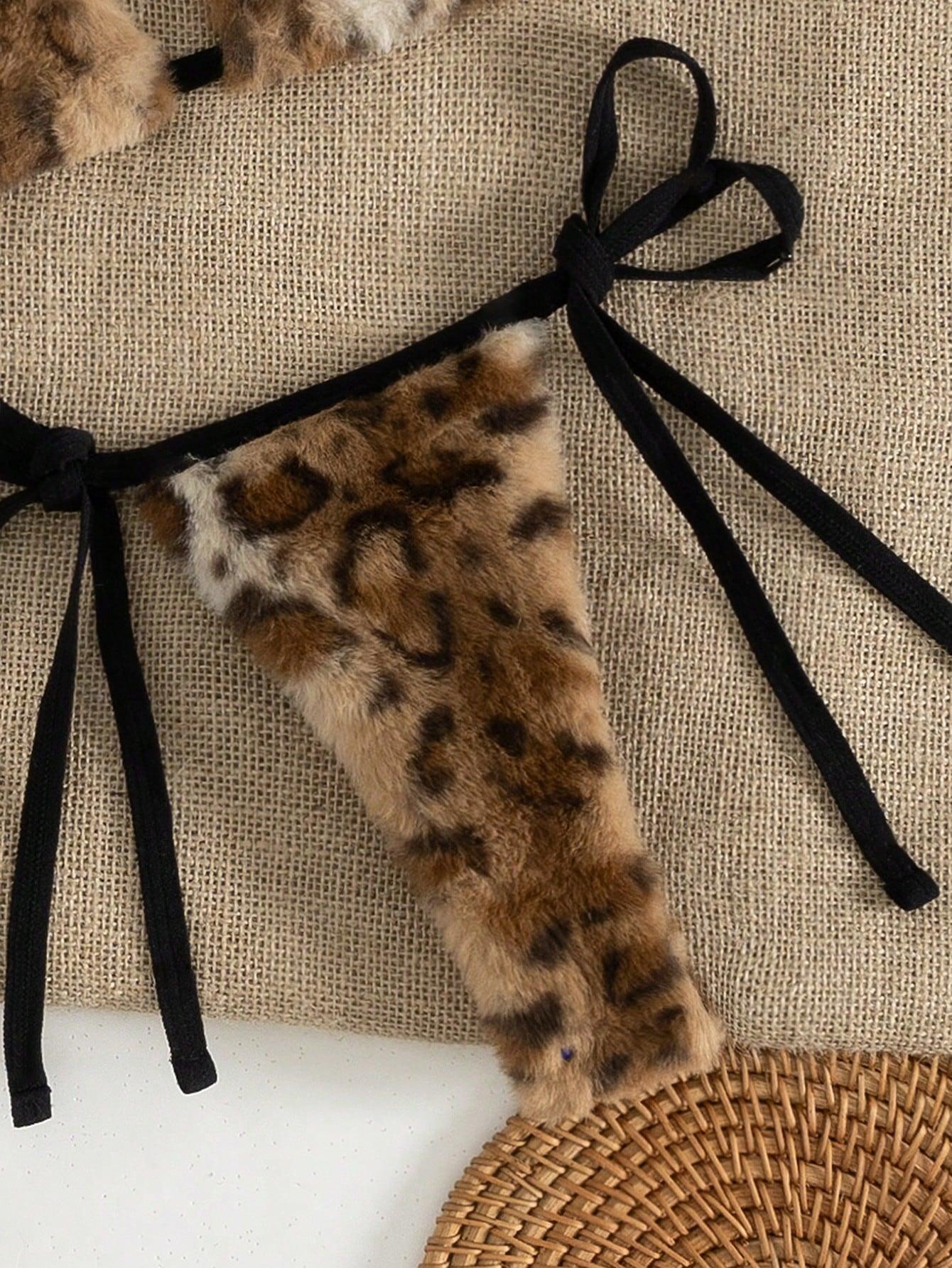 SHEIN DWUCZĘŚCIOWY STRÓJ KĄPIELOWY ANIMAL PRINT S09__L