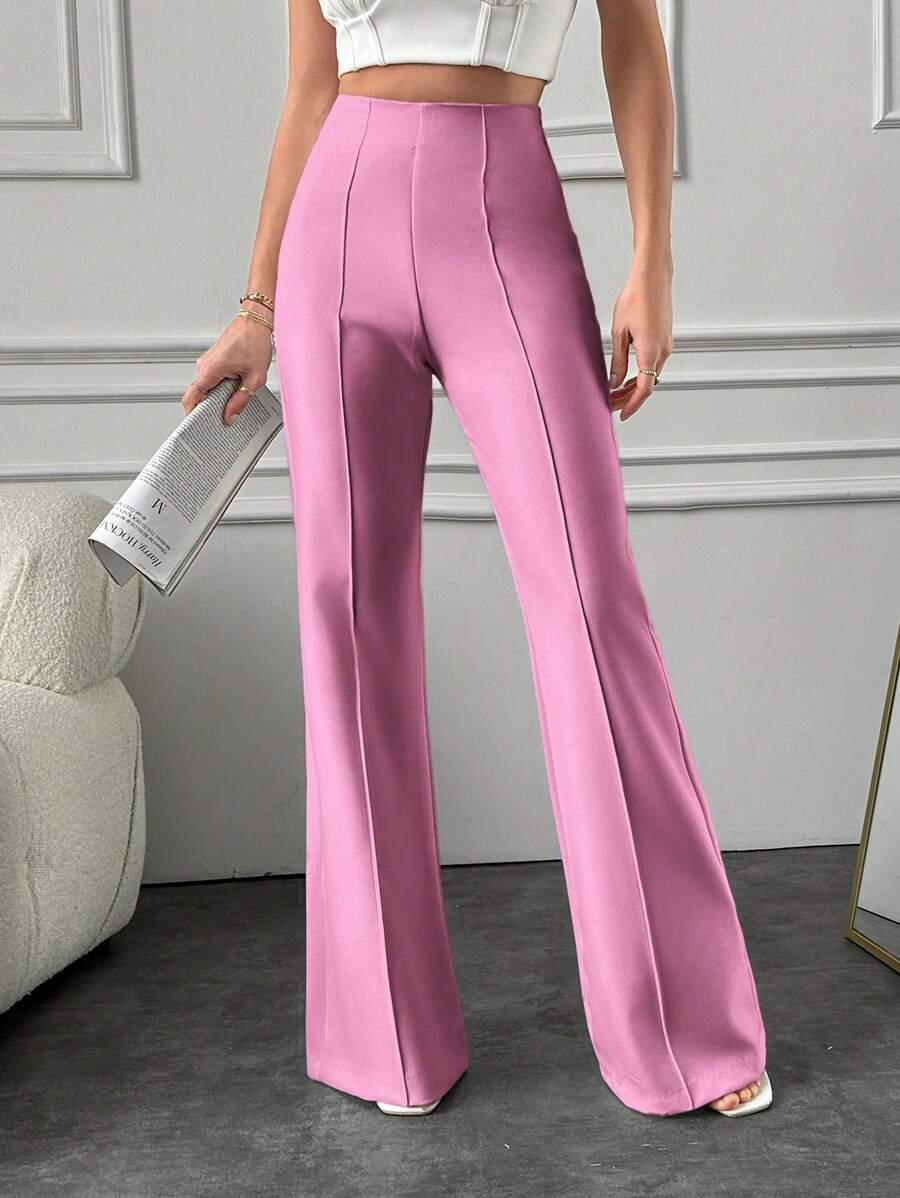 SHEIN ROZSZERZANE SPODNIE Z WYSOKIM STANEM S06__L