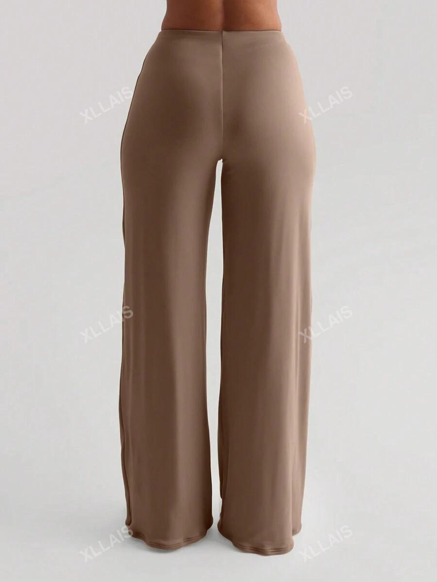 SHEIN BRĄZOWE SPODNIE CASUAL S06__L