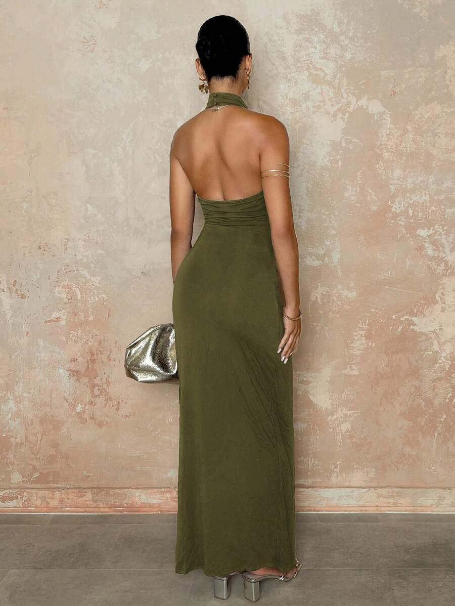 SHEIN ZIELONA MAXI SUKIENKA S06__S