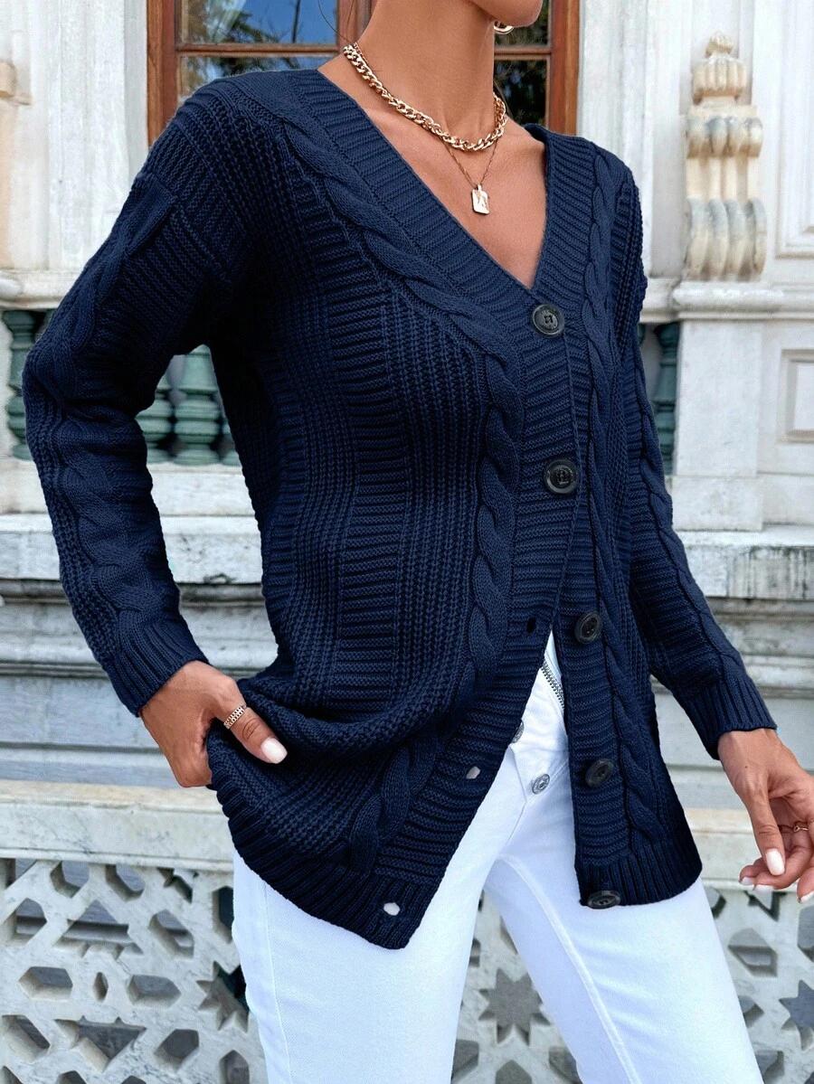 EURMUSE GRANATOWY SWETER KARDIGAN GUZIKI S06__OS