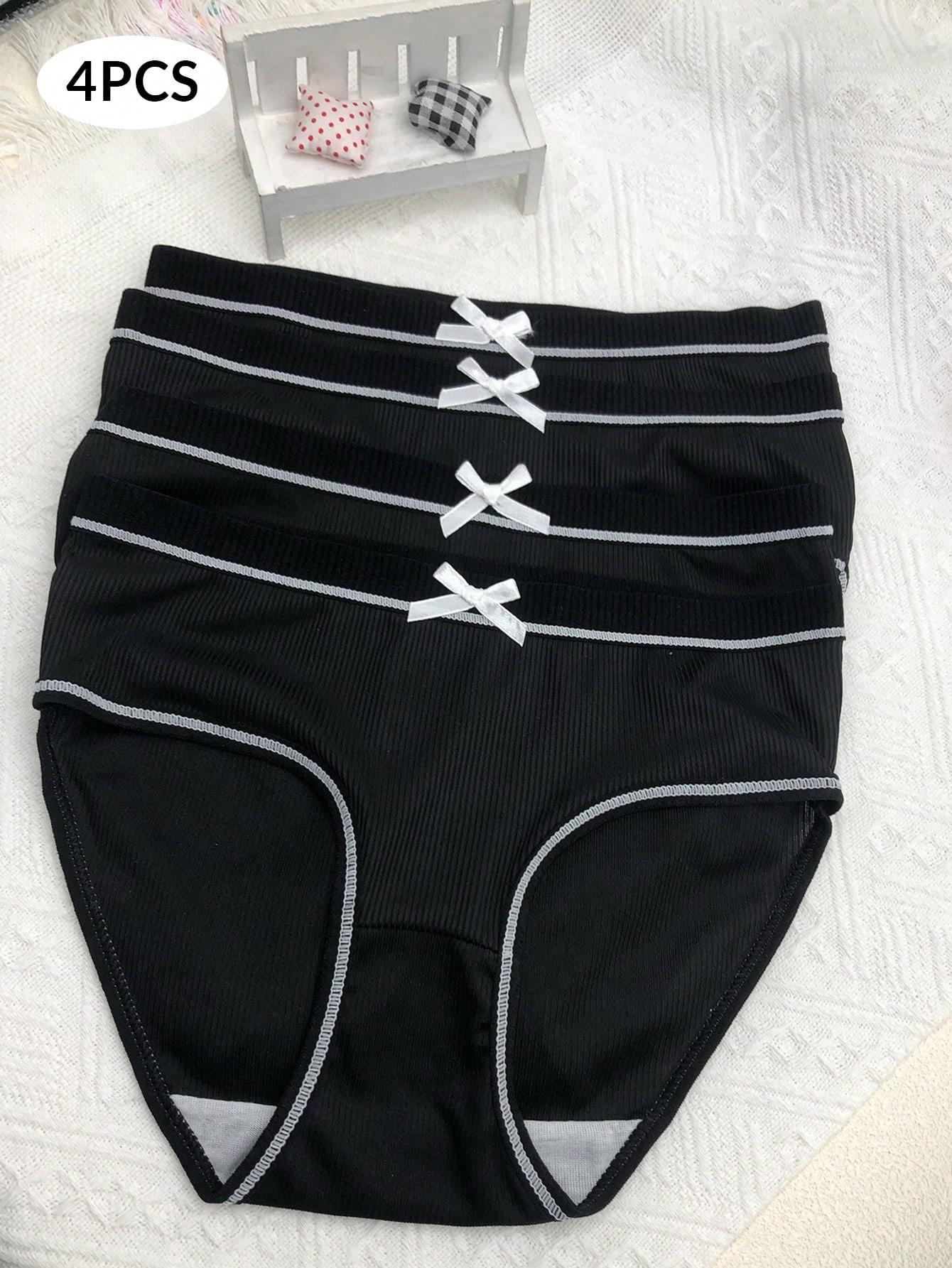 SHEIN CZARNE MAJTKI 4-PACK S06__L