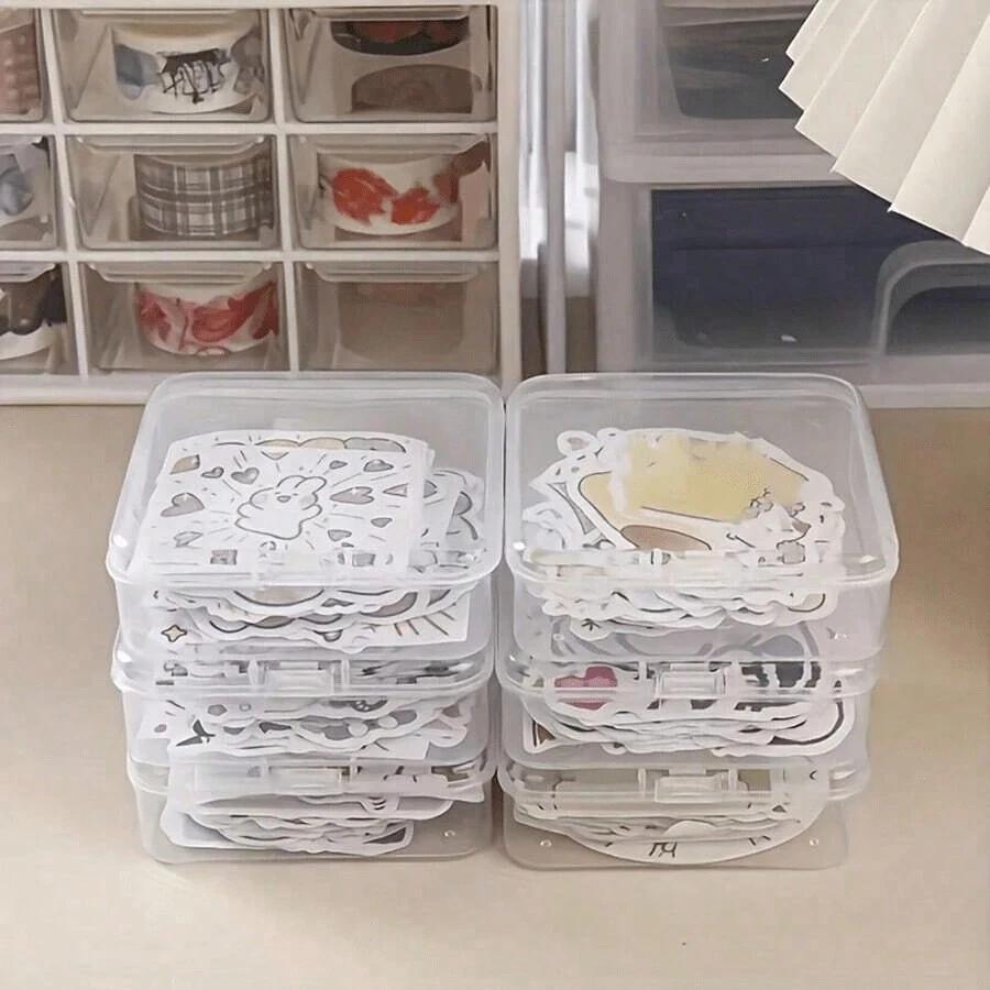 SHEIN BEZBARWNE POJEMNIKI DO PRZECHOWYWANIA 6 SZTUK S07__7,5X7,5X2,5