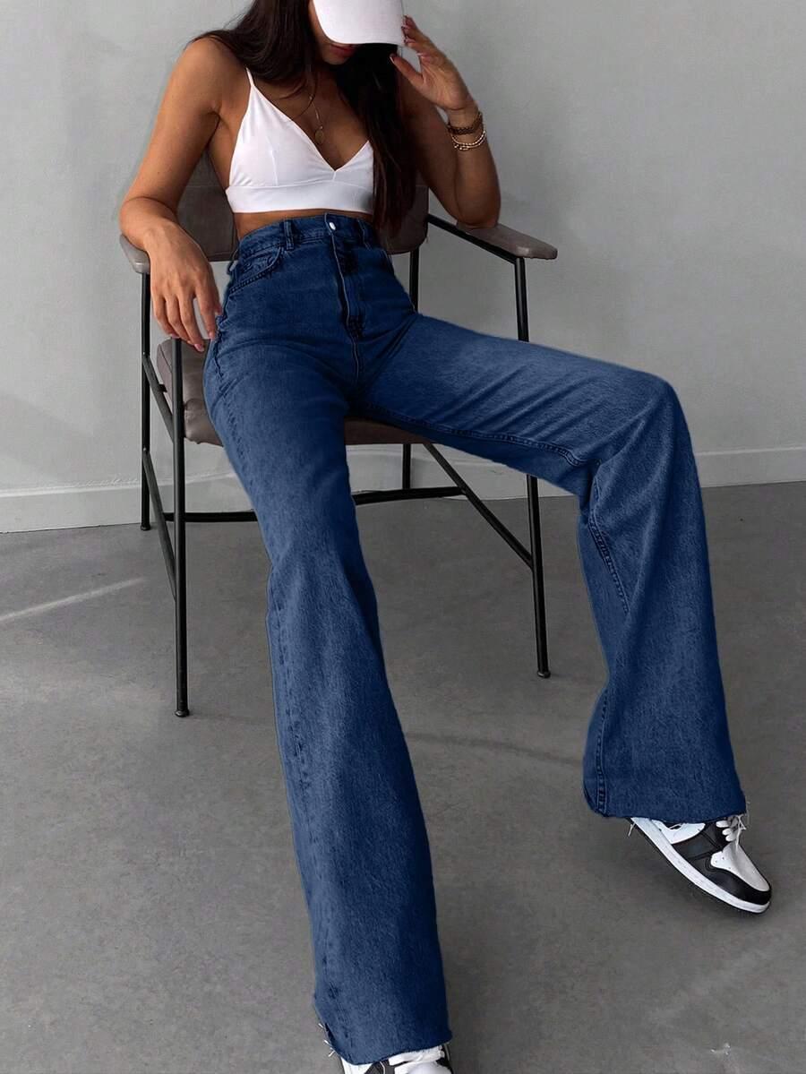SHEIN GRANATOWE SPODNIE JEANS