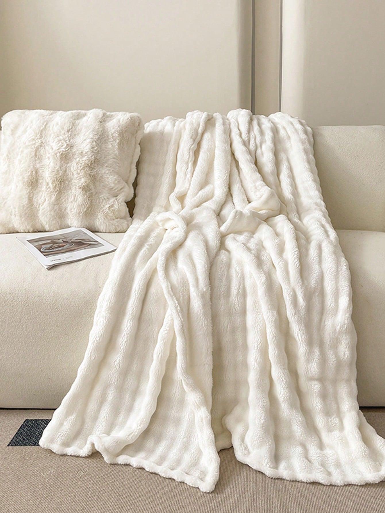 SHEIN BIAŁY KOC NARZUTA S07__180X200CM