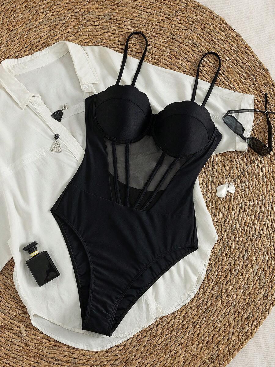 SWIM SXY CZARNY JEDNOCZĘŚCIOWY STRÓJ KĄPIELOWY S06__L