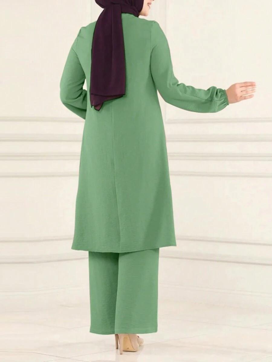 SHEIN ZIELONY KOMPLET BLUZKA SPODNIE CEKINY PK01__XL