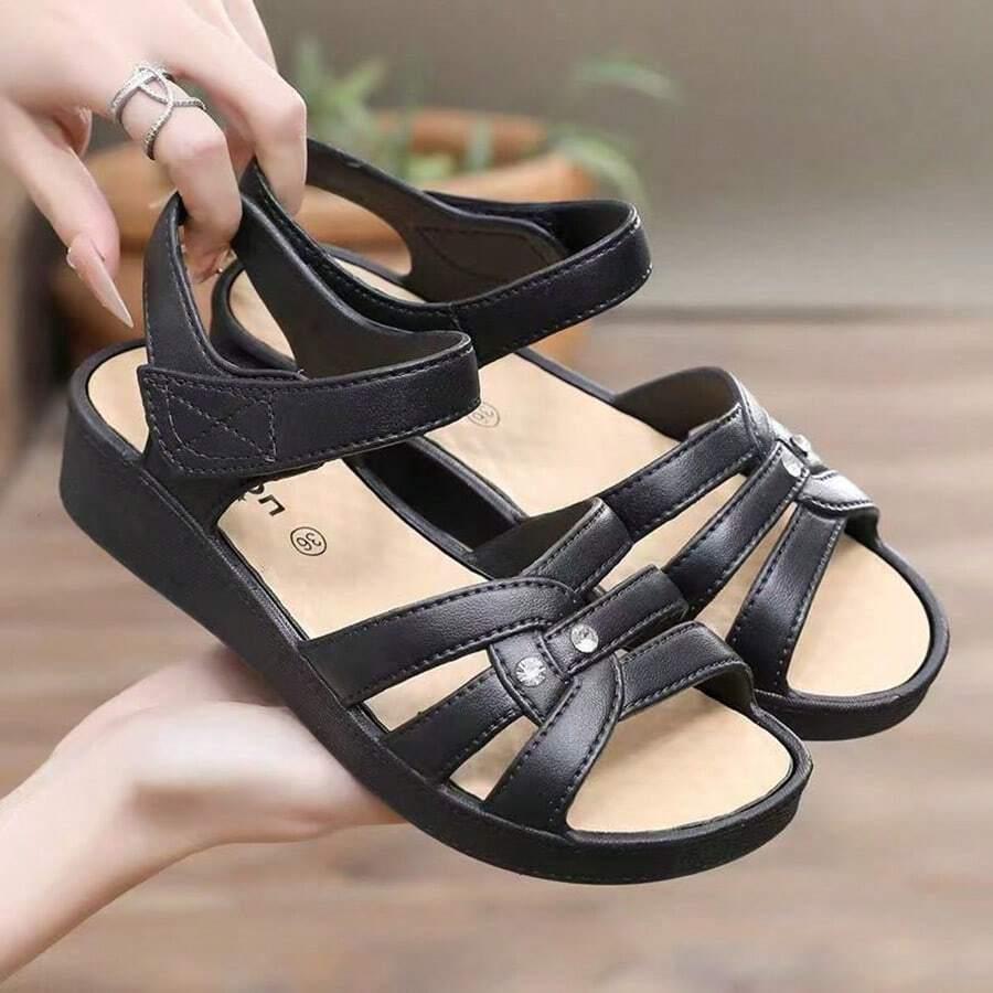 SHEIN CZARNE SANDAŁY RZEPY S06__39
