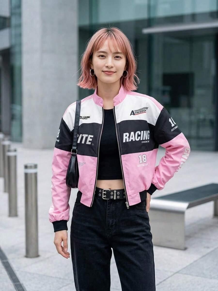SHEIN RÓŻOWA KURTKA ZAMEK S06__L