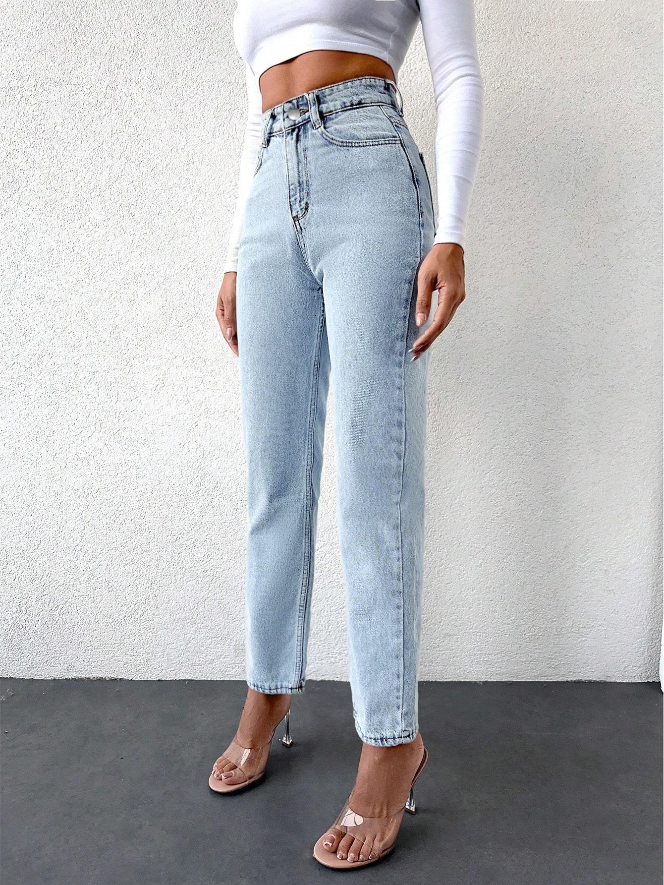 SHEIN SPODNIE JEANS PROSTA NOGAWKA S06__XS