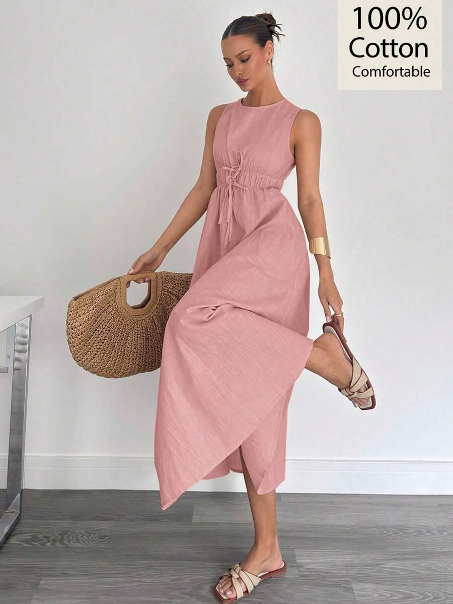 SHEIN RÓŻOWA MAXI SUKIENKA S09__L