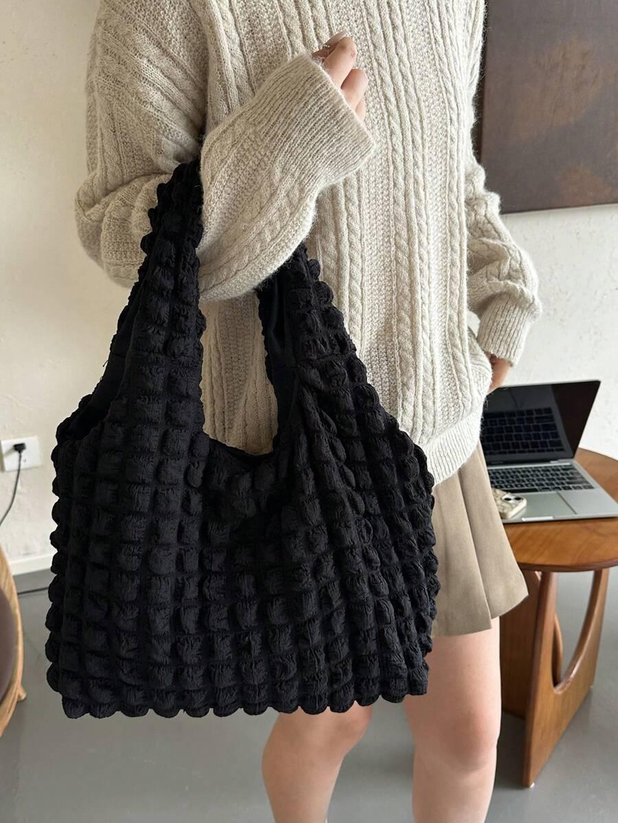 SHEIN CZARNA TOREBKA NA RAMIĘ S07__36X10,5X27,5CM