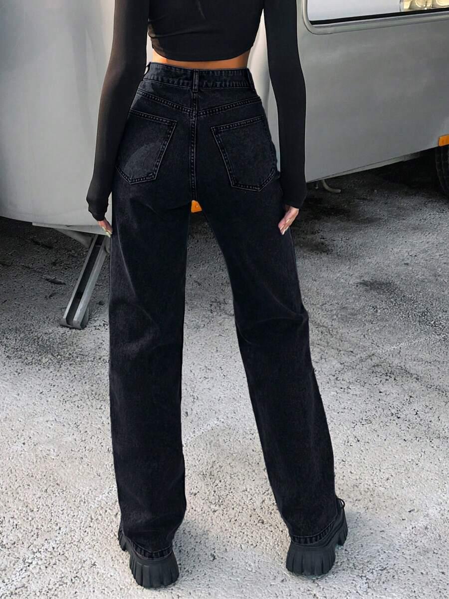 EURMUSE CZARNE SPODNIE JEANS S06__M