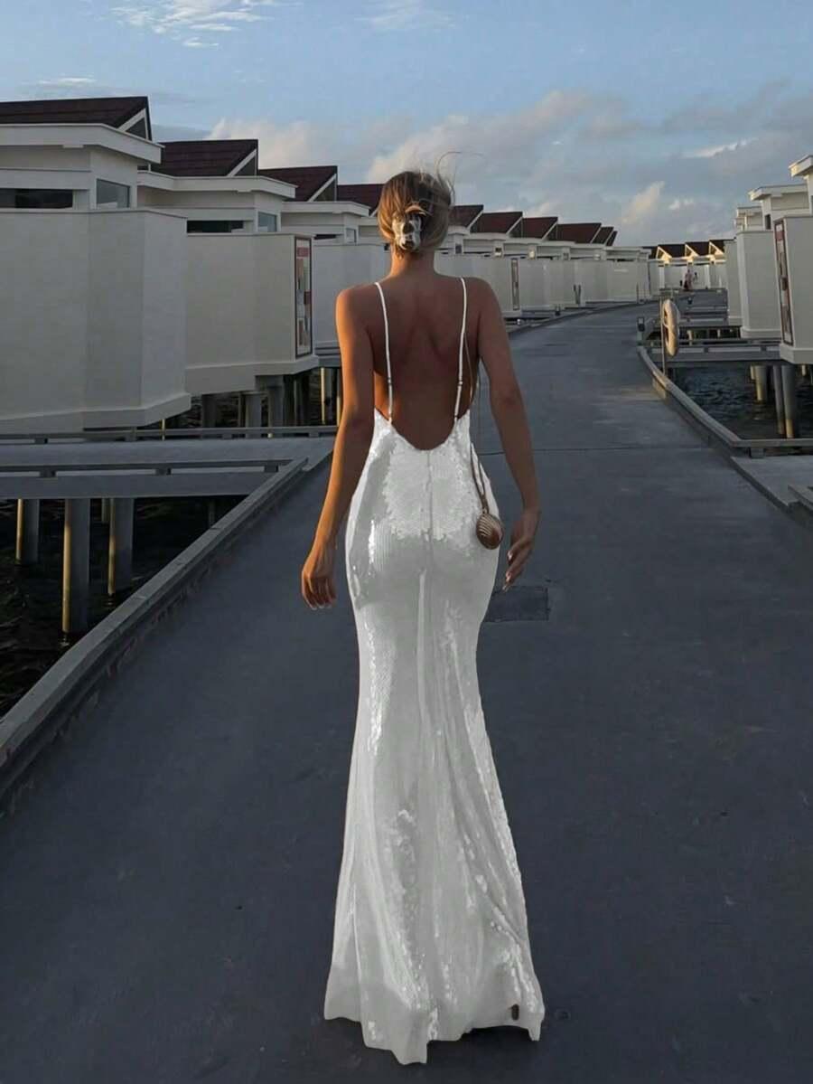 SHEIN BIAŁA MAXI SUKIENKA S09__S