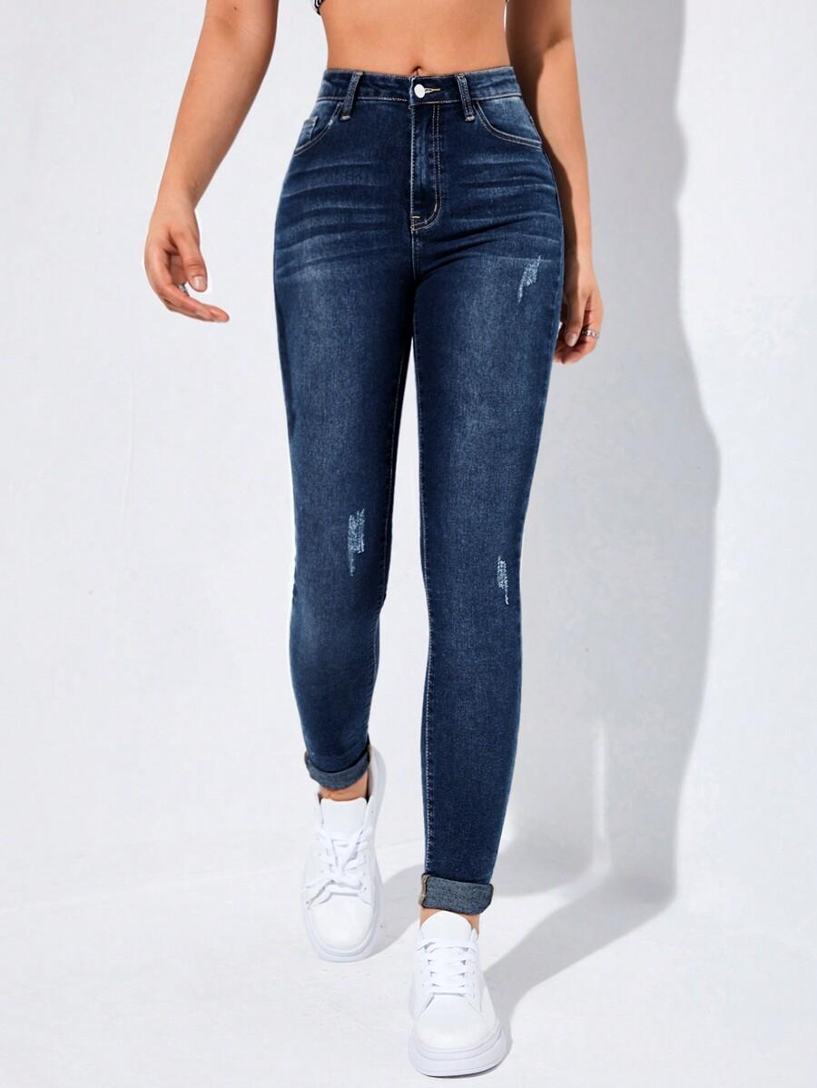 SHEIN SPODNIE JEANS WYSOKI STAN S06__L
