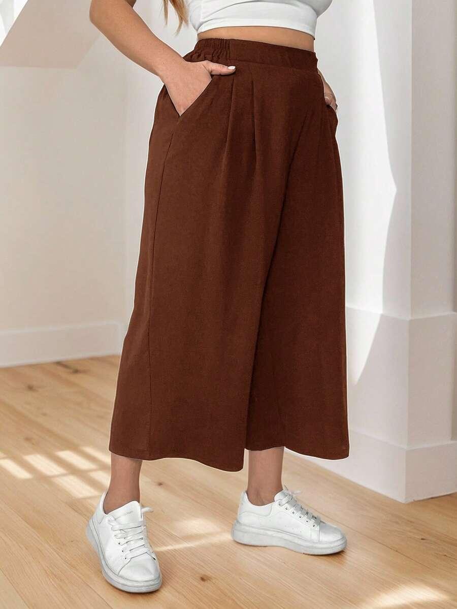 SHEIN BRĄZOWE SPODNIE CASUAL S06__46