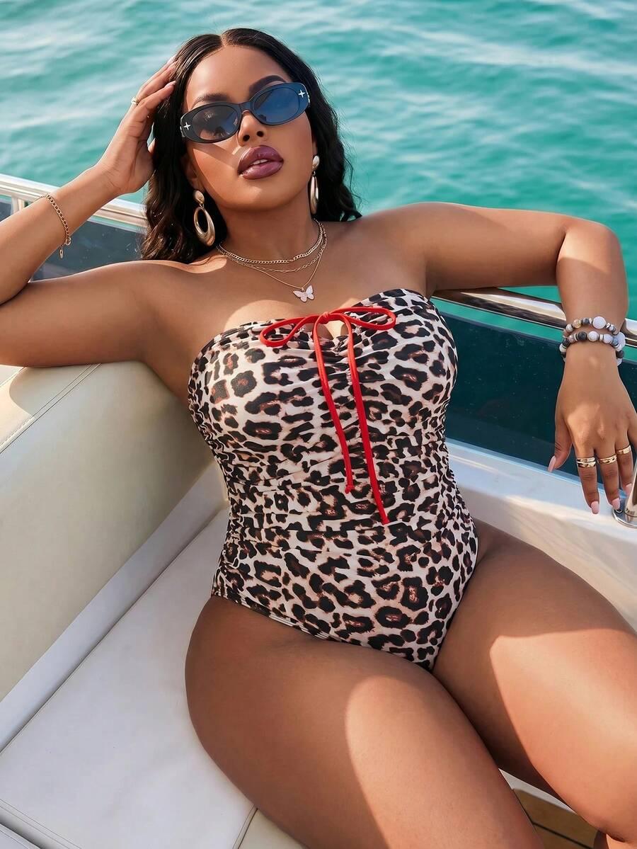 SLAYDIVA JEDNOCZĘŚCIOWY STRÓJ KĄPIELOWY ANIMAL PRINT S09__48